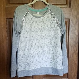 Vanity Lace & Sparkle Long Sleeve Shirt